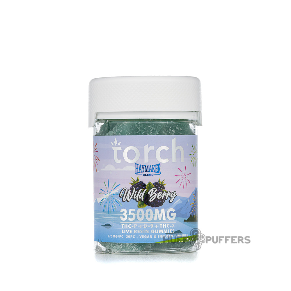 torch haymaker blend live resin gummies 3500mg wild berry