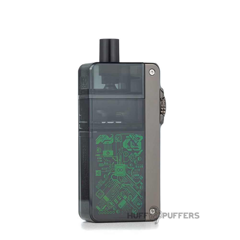 uwell crown b pod system iron gray back view