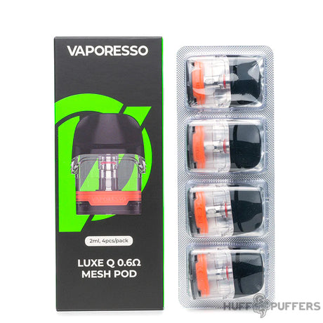 vaporesso luxe q pods 0.6 ohm 5 pack with box packaging