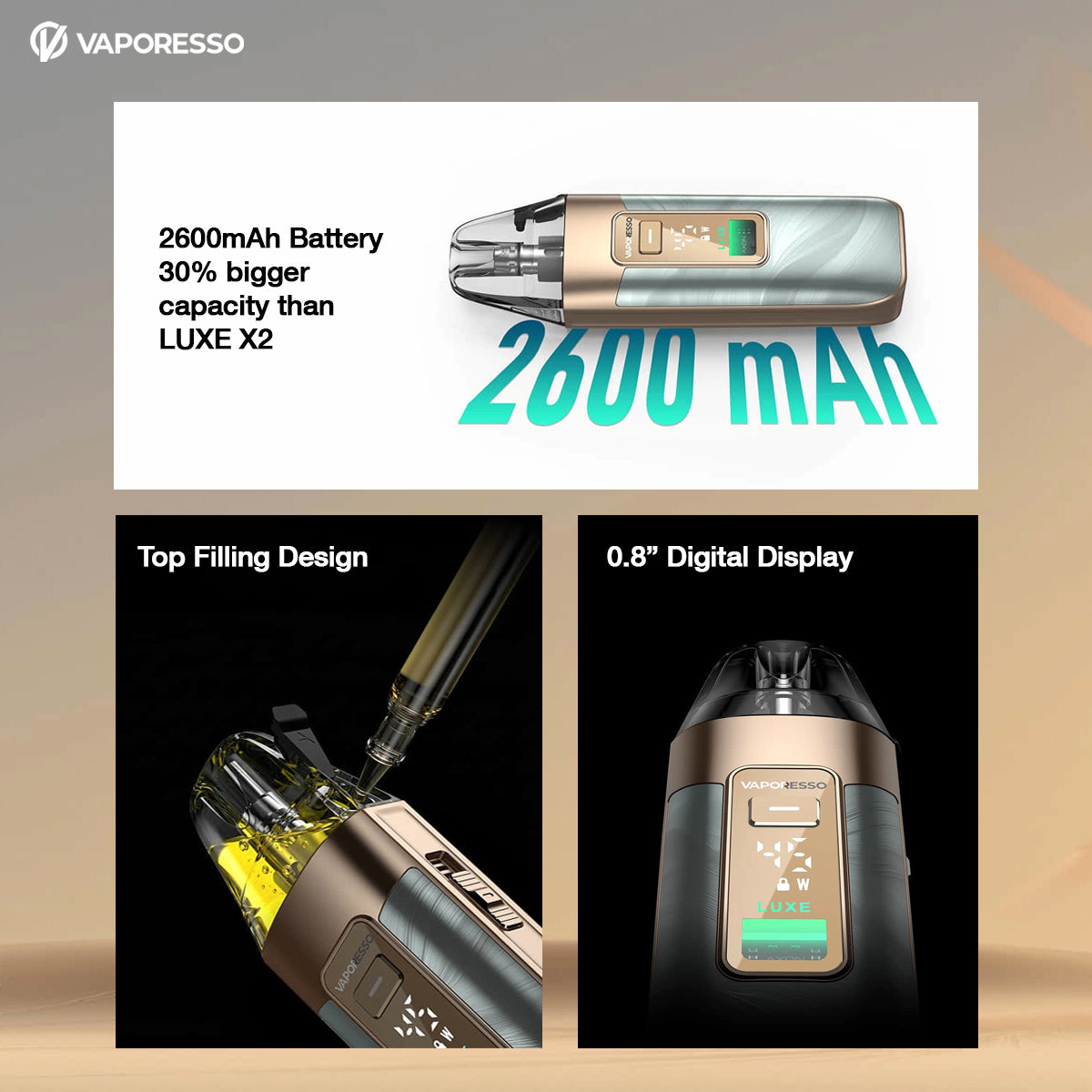 Vaporesso Luxe X3 45W Pod System $27.99 Vaporesso Luxe X3 45W Pod System $27.99