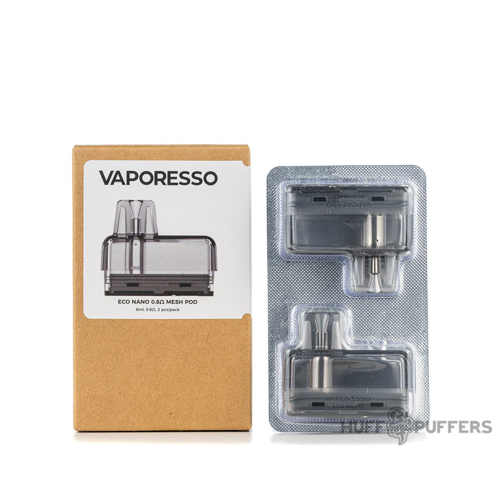 vaporesso nano eco pods 2 pack with box packaging