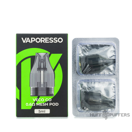 vaporesso veco go 0.6 ohm mesh pods 2 pack with box packaging