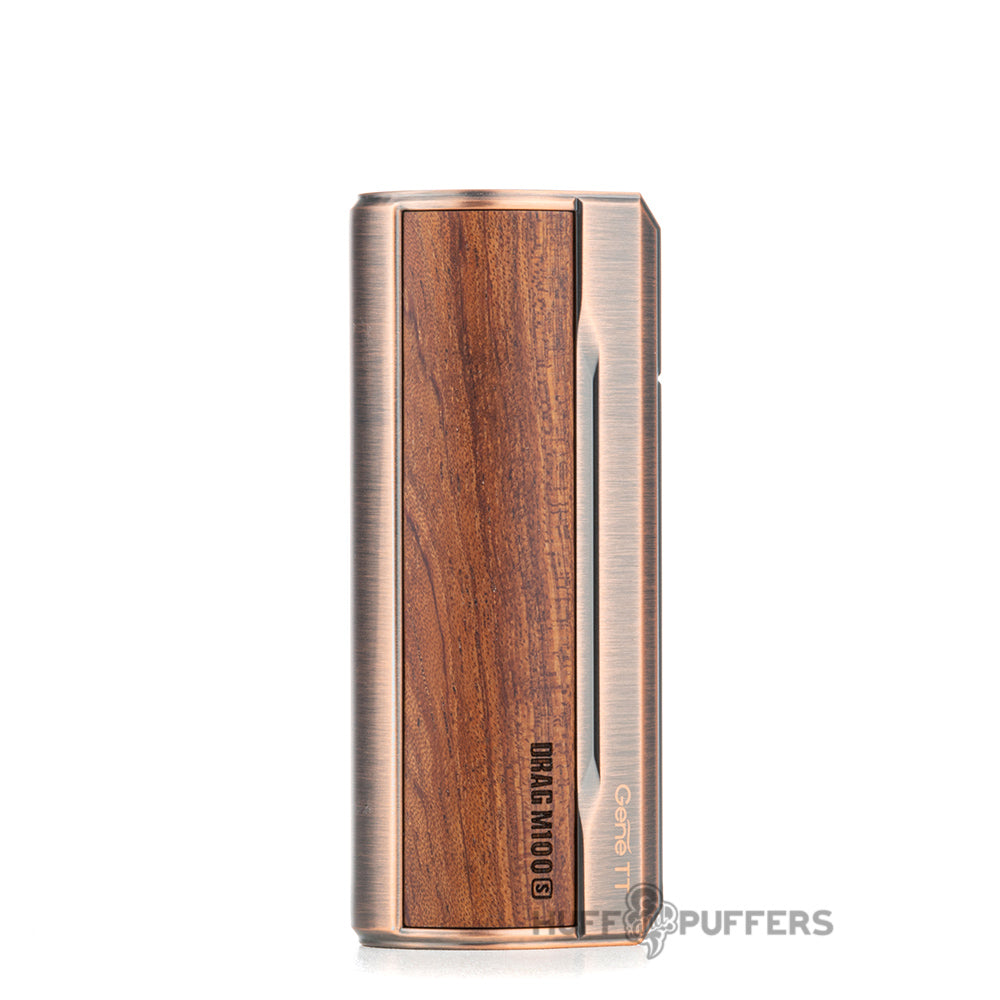 voopoo drag m100s box mod brass and padauk