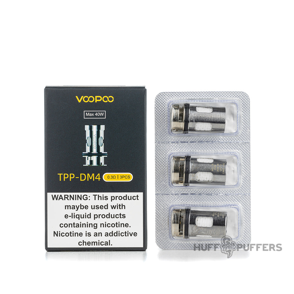 voopoo tpp-dm4 coils 3 pack with packaging