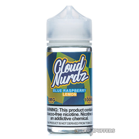cloud nurdz blue raspberry lemon 100ml e-juice bottle