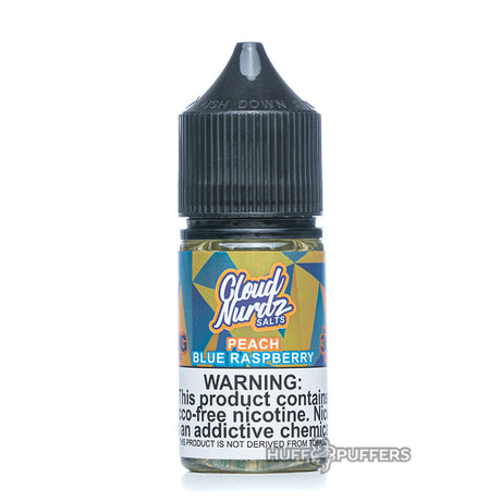 cloud nurdz salts peach blue raspberry 30ml e-juice bottle