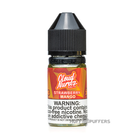 cloud nurdz salts strawberry mango 30ml e-juice bottle