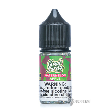 cloud nurdz salts watermelon apple 30ml e-juice bottle