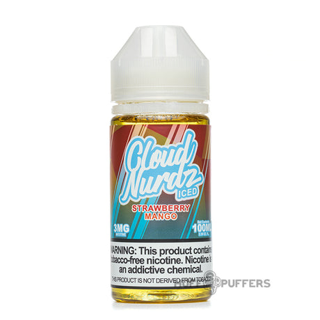 cloud nurdz strawberry mango iced 100ml e-juice bottle