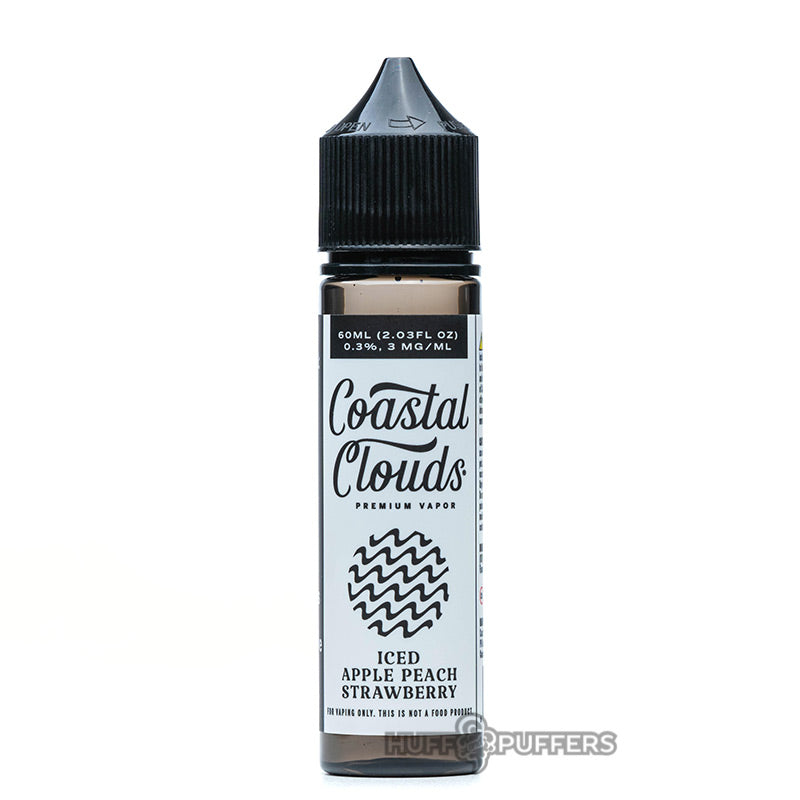 iced apple peach strawberry 60ml bottle by coastal clouds