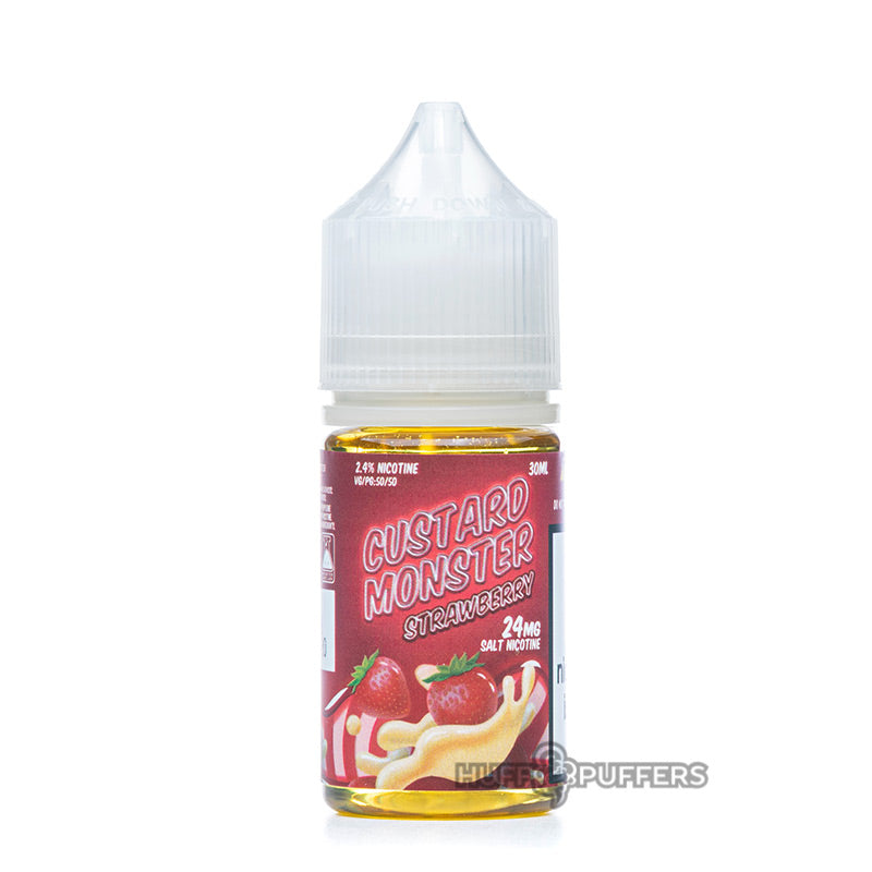 custard monster strawberry salt nicotine e-liquid 30ml bottle