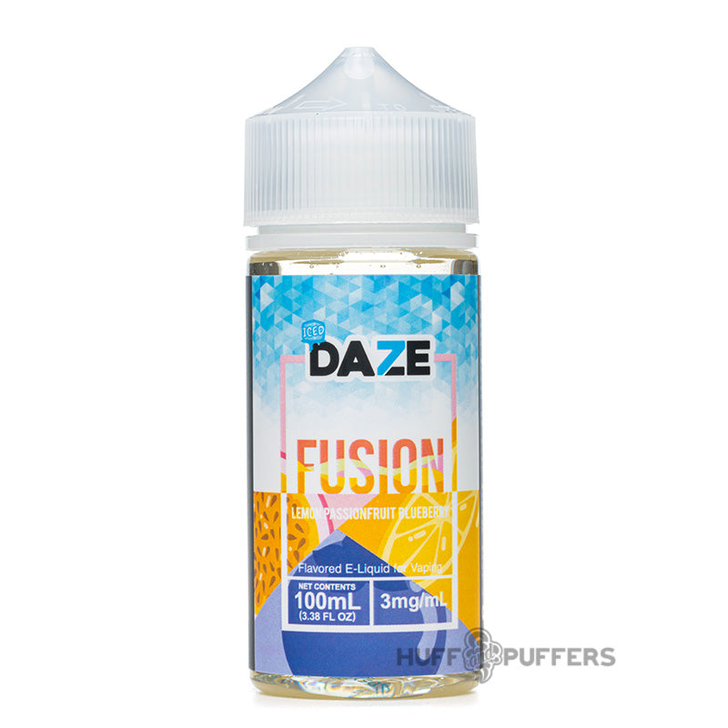 daze fusion lemon passionfruit blueberry iced 100ml e-juice bottle
