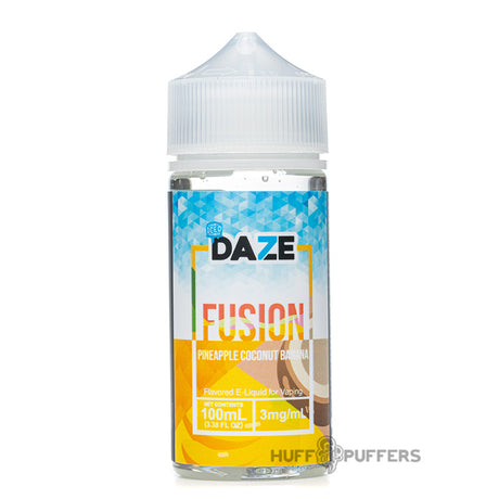 daze fusion pineapple coconut banana iced 100ml e-juice bottle