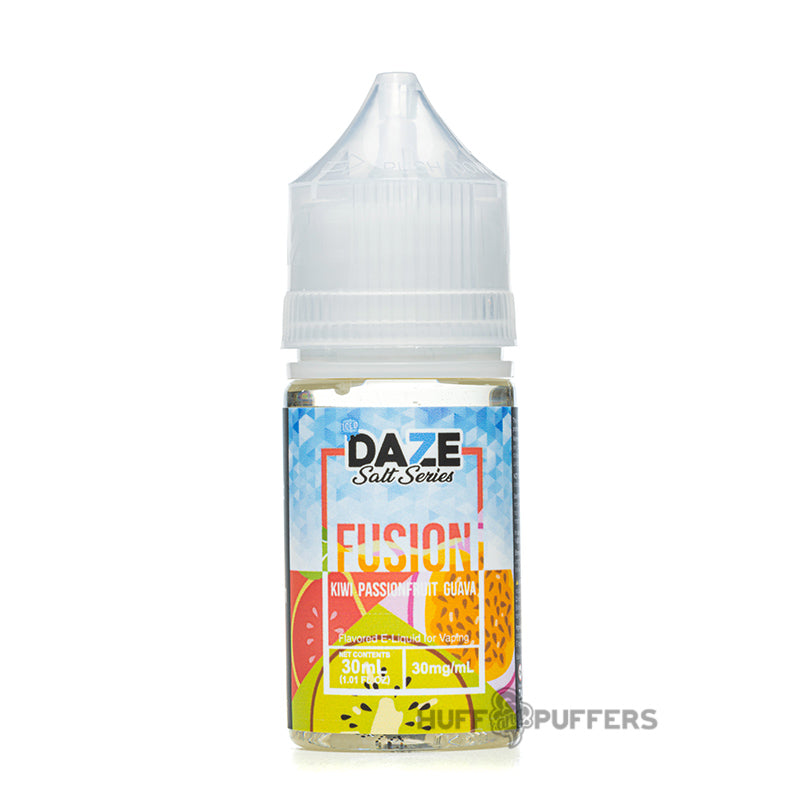 daze fusion salt series kiwi passionfruit guava iced 30ml e-juice bottle