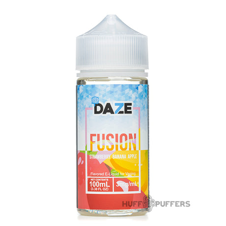 daze fusion strawberry banana apple iced 100ml e-juice bottle