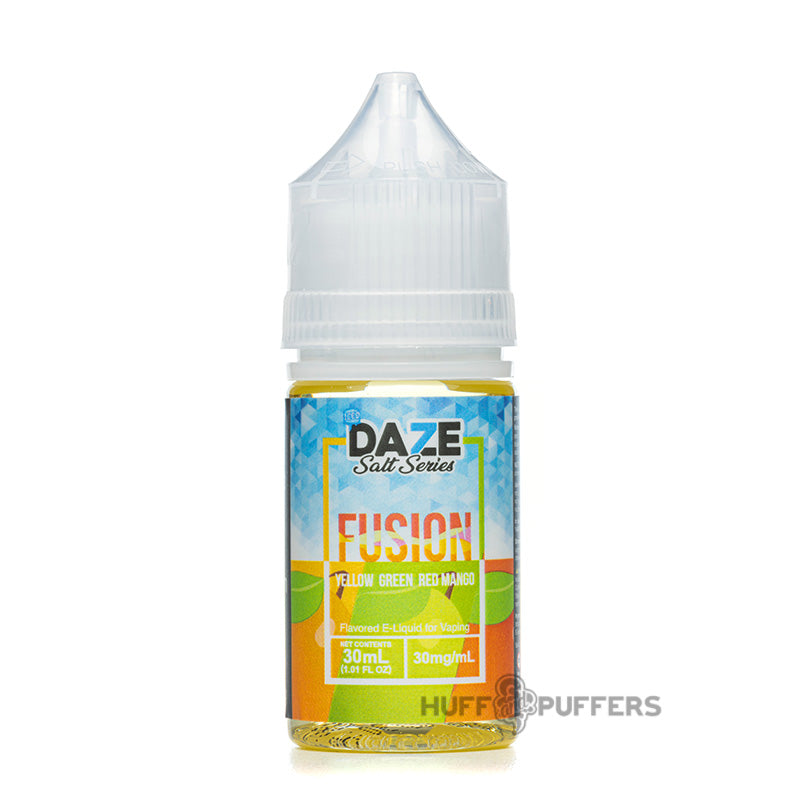 daze fusion salt series yellow green red mango iced 30ml e-juice bottle