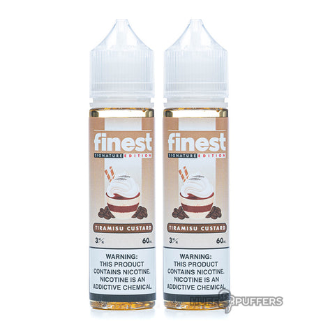 2 60ml bottles of tiramisu custard by finest signature edition