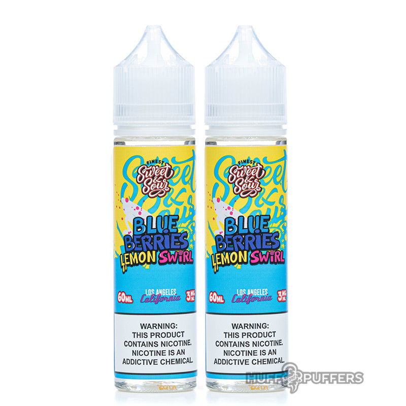 2 60ml bottles of blue berries lemon swirl  by finest sweet & sour