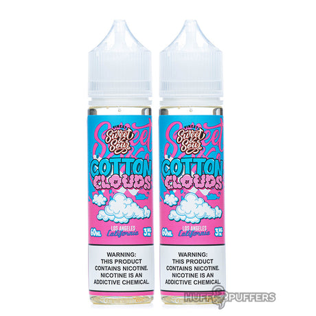 finest sweet & sour cotton clouds 2 X 60ml e-juice bottles