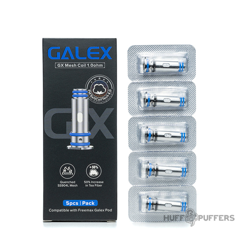 freemax galex gx mesh coils 1.0 ohm 5 pack with box packaging