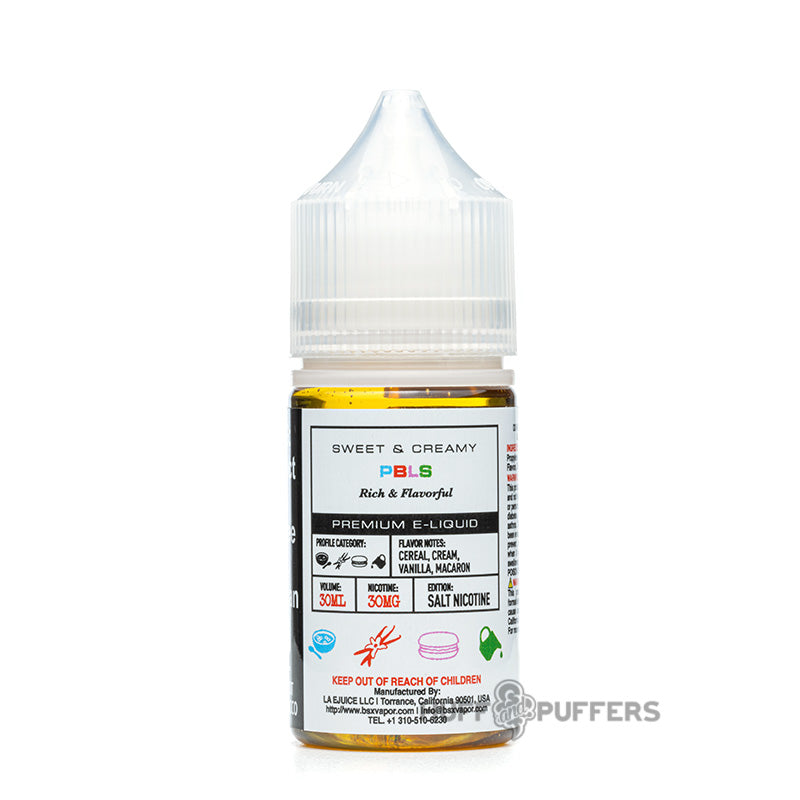 glas basix salt pbls 30ml e-juice bottle