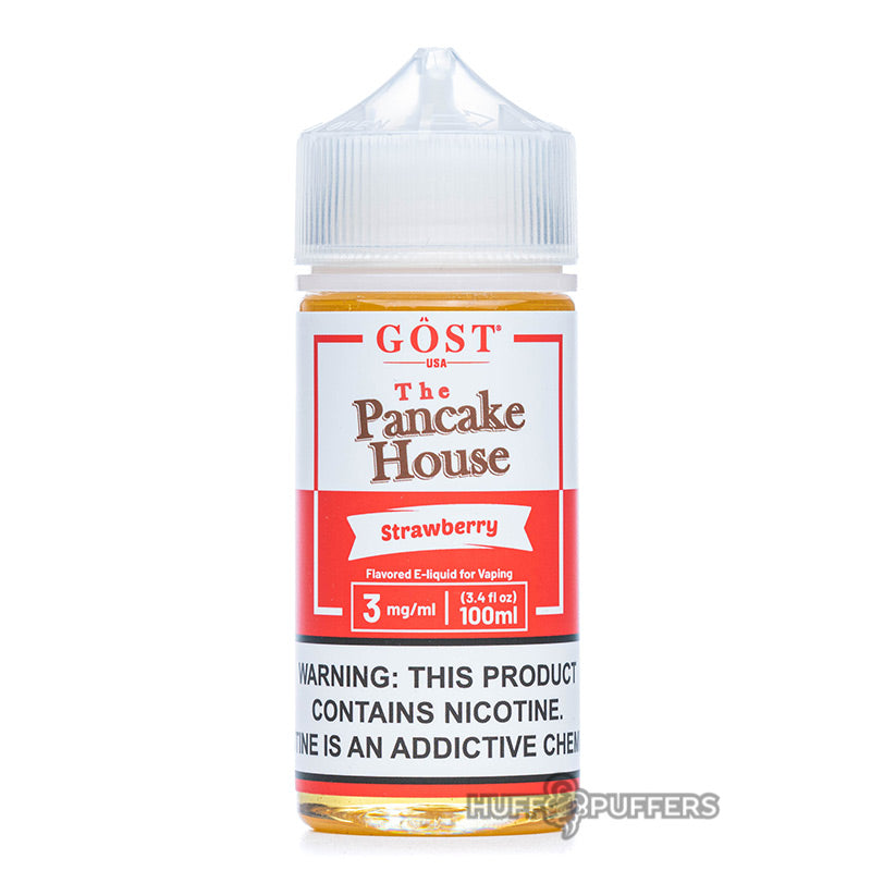 the pancake house strawberry 100ml e-liquid bottle by gost vapor
