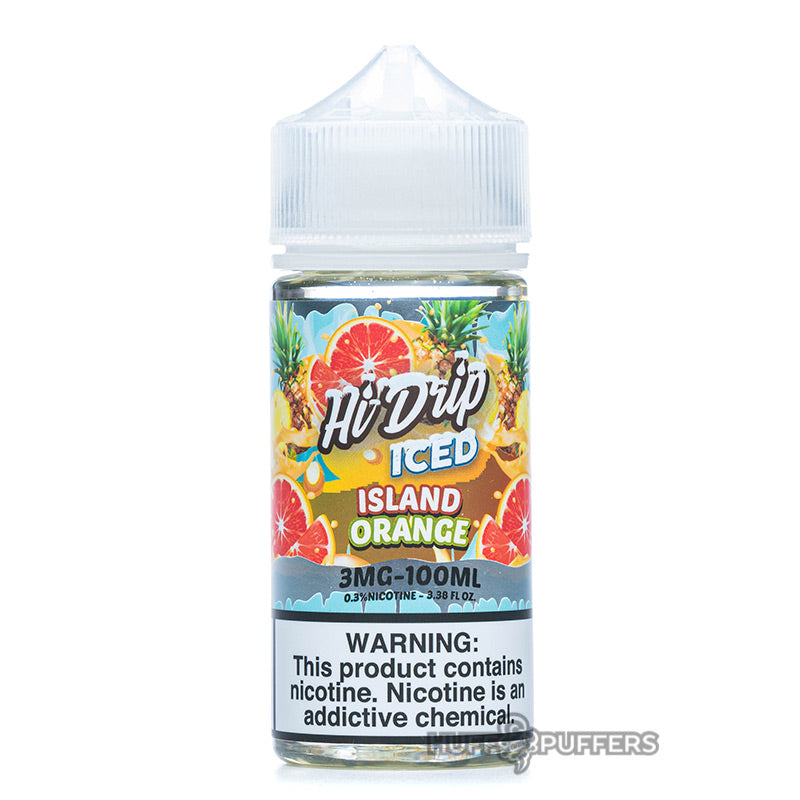 iced island orange e-liquid 100ml bottle by hi-drip