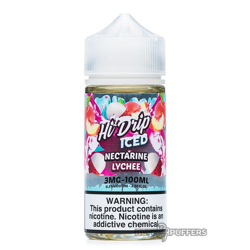 iced nectarine lychee 100ml e-liquid bottle by hi-drip