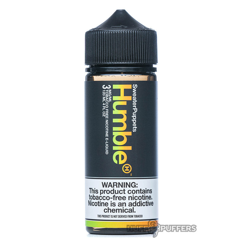 sweater puppets 120ml e-juice bottle by humble juice co.