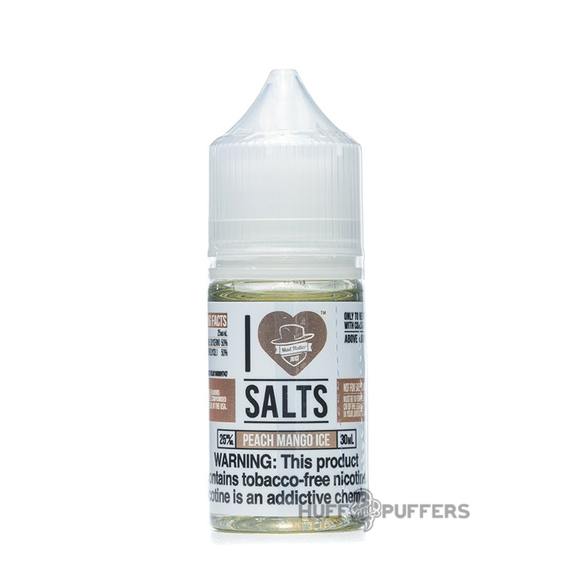 i love salts by mad hatter peach mango ice 30ml e-juice bottle
