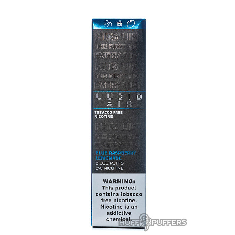 lucid air disposable vape blue raspberry lemonade by shijin vapor