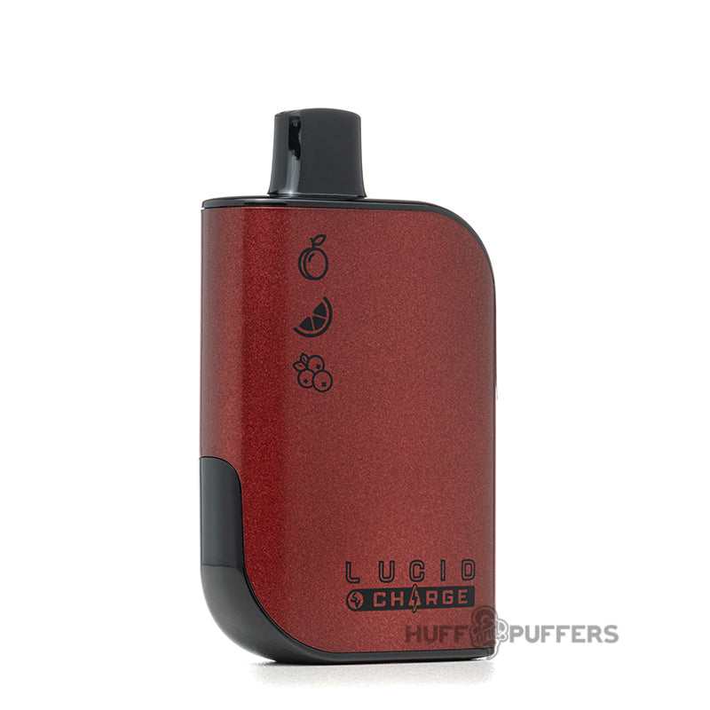 lucid charge disposable vape peach orange cranberry