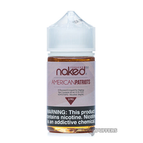 naked 100 tobacco american patriots 60ml e-juice bottle