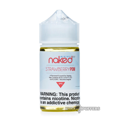 naked 100 menthol strawberry pom 60ml e-juice bottle