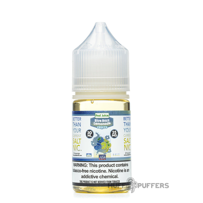 pod juice blue razz lemonade freeze 30ml salt nicotine e-juice bottle
