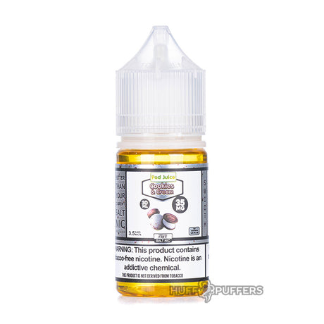 pod juice cookies & cream 30ml salt nicotine bottle