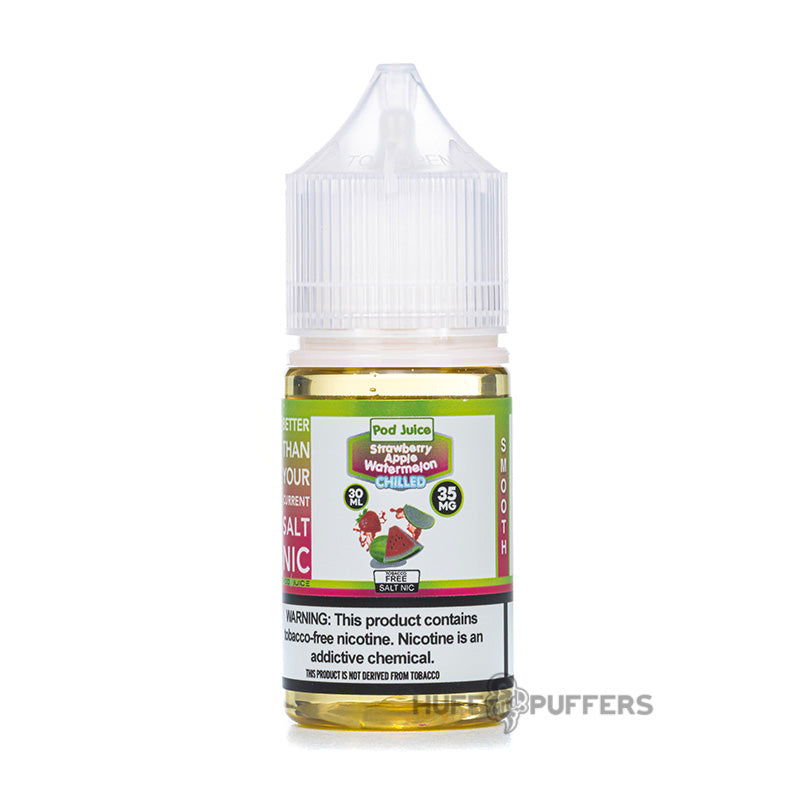 pod juice strawberry apple watermelon chilled 30ml salt nicotine e-juice bottle