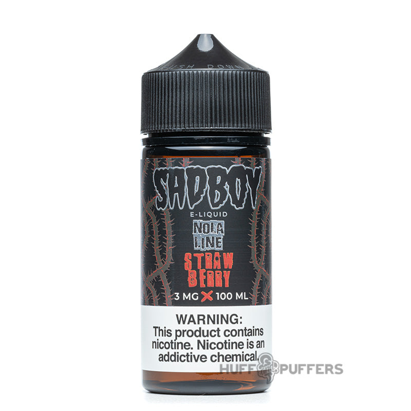 sadboy e-liquid nola line strawberry 100ml e-juice bottle