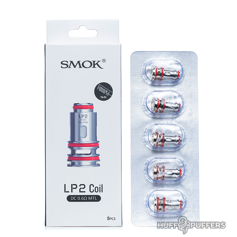 smok lp2 dc 0.6 ohm mtl coils - 5 pack with box packaging