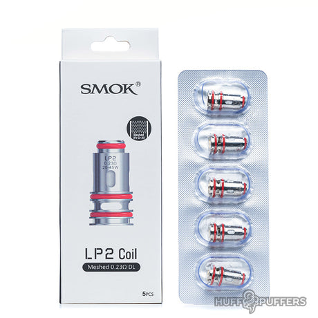 smok lp2 meshed 0.23 ohm dl coils - 5 pack with box packaging