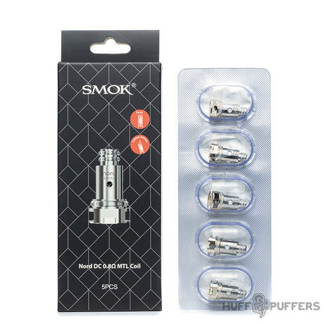 smok nord dc 0.8 ohm mtl coil 5 pack with box packaging