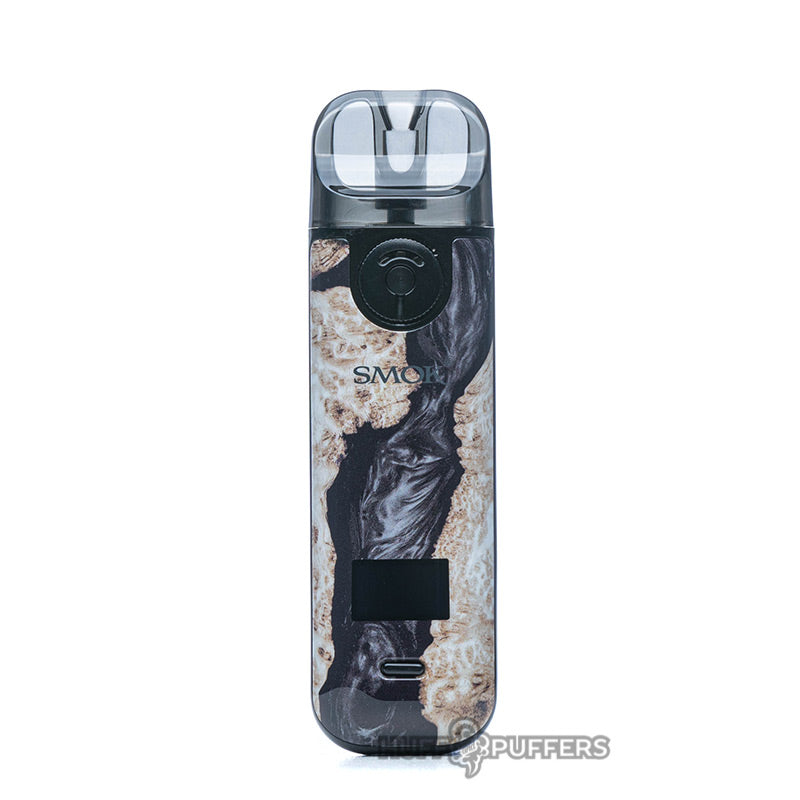 smok novo 4 pod vape device in black stabilizing wood