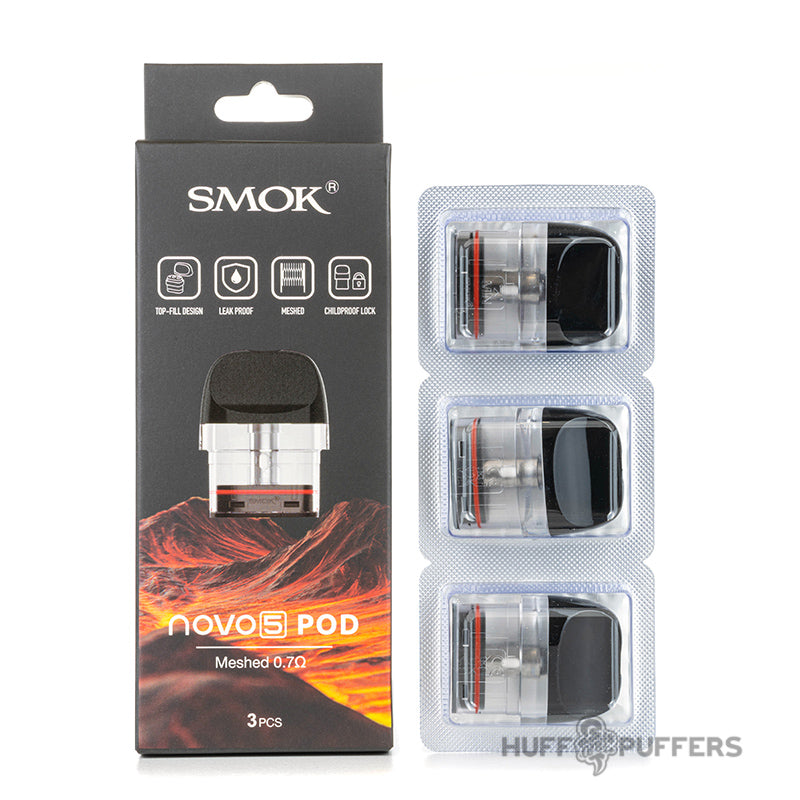 Smok Novo 5 Replacement Pods  3 Pack for $8.99 – Huff & Puffers