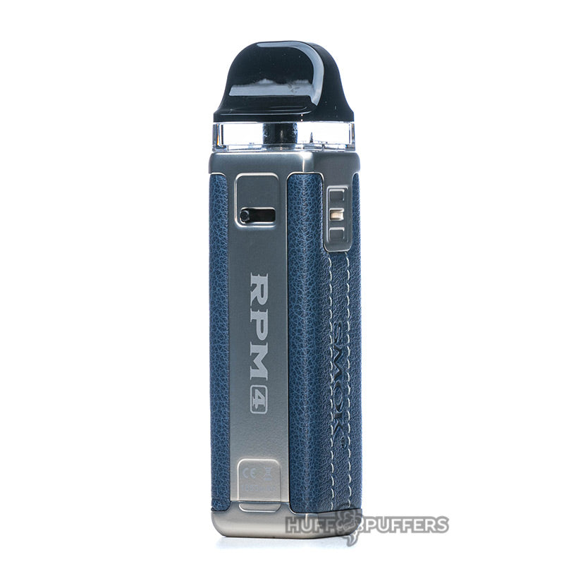 smok rpm 4 pod kit blue leather back view