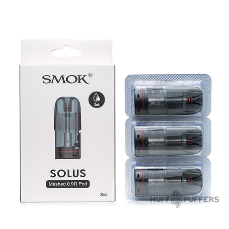 smok solus replacement pods 3 pack with box packaging