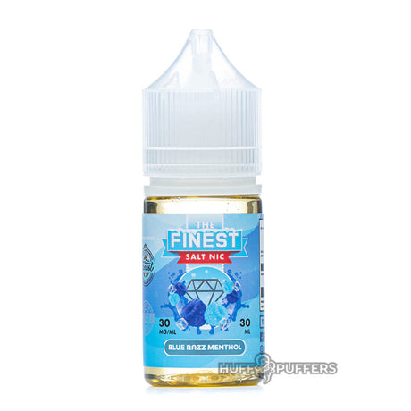 the finest salt nic blue razz menthol 30ml e-juice bottle