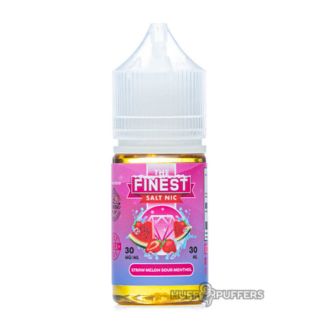 the finest salt nic straw melon sour menthol 30ml e-juice bottle