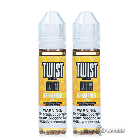 2 60ml bottles of banana amber by twist e-liquids