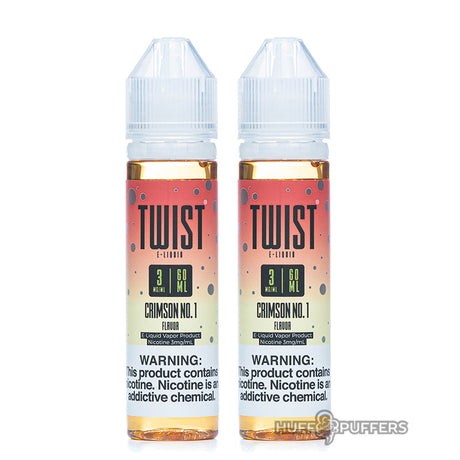 2 60ml bottles of crimson no. 1 made by twist e-liquids