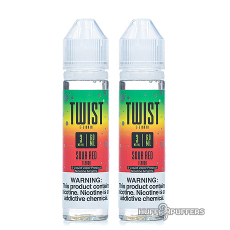 2 60ml bottles of sour red by twist e-liquids